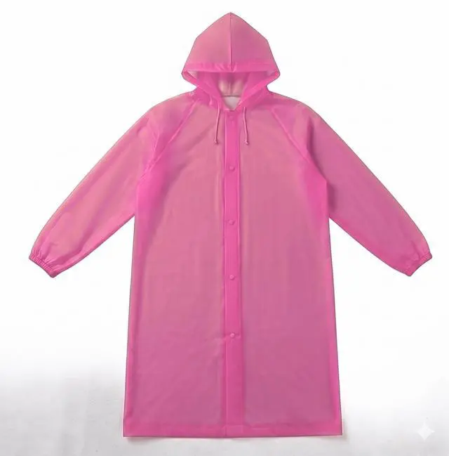 Alt view image 2 of 6 - Rain Poncho for Adults (1 Pack, Light Red) Extra Long 180 cm Hooded Emergency Raincoat, Lightweight 120 g, Waterproof Single-Use Rain Gear for Festivals, Sports, Travel