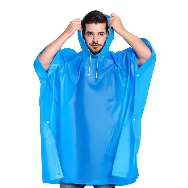 Alt view image 2 of 5 - Reusable Rain Ponchos for Adult 2 Pack for Women and Men with Drawstring Hood
