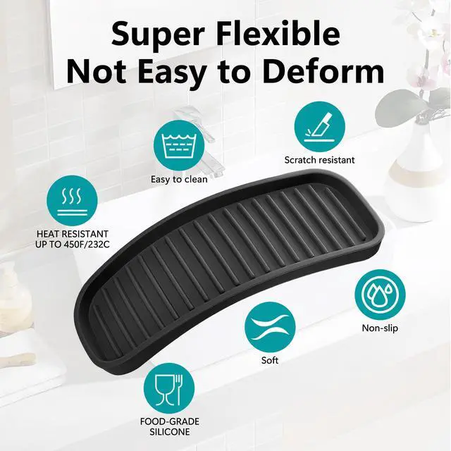 Alt view image 2 of 7 - Silicone Sponge Holder for Kitchen Sink - Kitchen Soap Tray & Sponge Tray