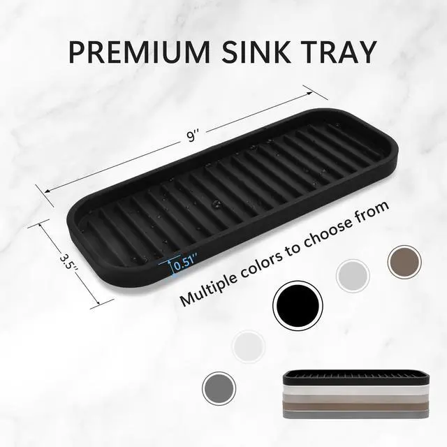 Alt view image 3 of 7 - Silicone Sponge Holder for Kitchen Sink - Kitchen Soap Tray & Sponge Tray