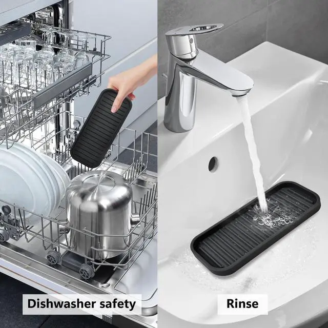 Alt view image 4 of 7 - Silicone Sponge Holder for Kitchen Sink - Kitchen Soap Tray & Sponge Tray