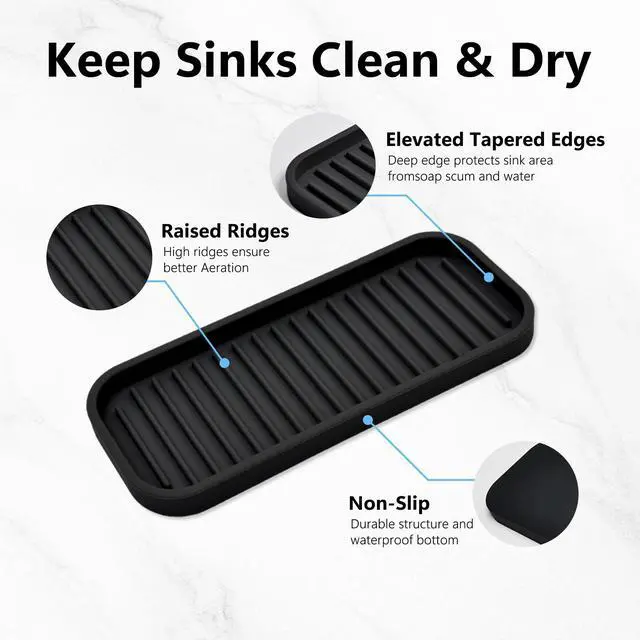 Alt view image 5 of 7 - Silicone Sponge Holder for Kitchen Sink - Kitchen Soap Tray & Sponge Tray