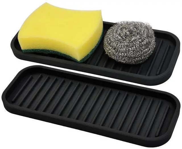 Main image of Silicone Sponge Holder for Kitchen Sink - Kitchen Soap Tray & Sponge Tray