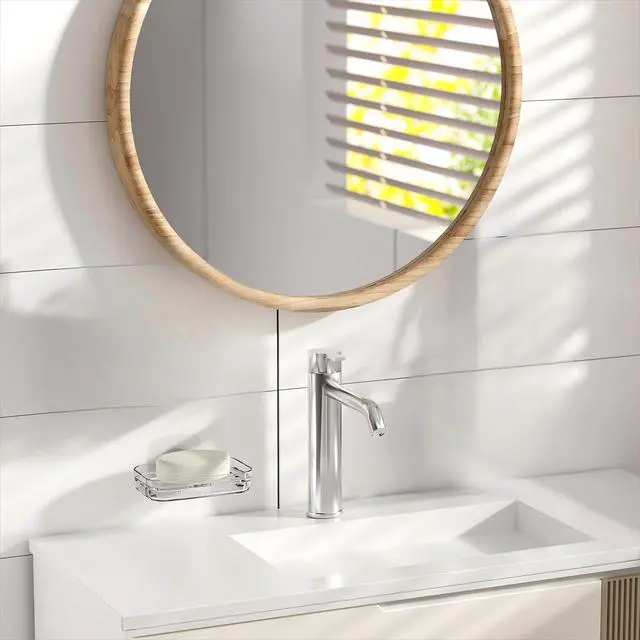 Alt view image 6 of 6 - Soap Dish for Shower Clear Soap Holder Pull-Out Water Tray No Drilling Required Strong Fixation for Rv Bathroom and Kitchen Easy1 Pack