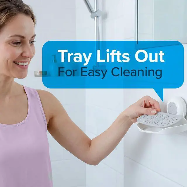 Alt view image 3 of 7 - Strong Hold Suction Cup Soap Dish for Shower, White