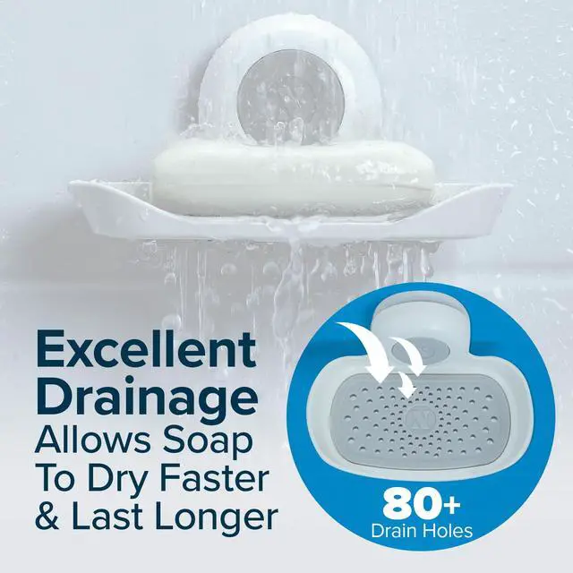 Alt view image 4 of 7 - Strong Hold Suction Cup Soap Dish for Shower, White