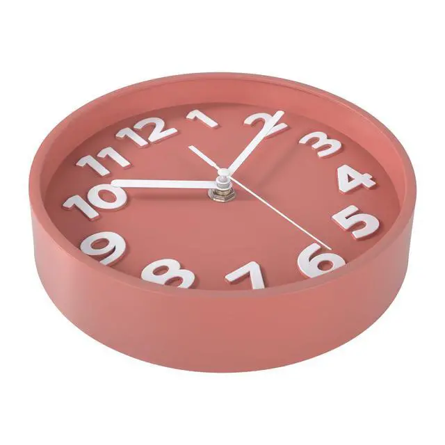 Alt view image 7 of 7 - 8-Inch Pink Modern Wall Clock Silent Non-Ticking, 3D Large Numbers, Accurate Timekeeping | Decorative Wall & Desk Clock with Stand for Living Room, Bedroom, Kitchen, or Office