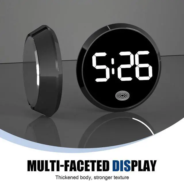 Alt view image 6 of 7 - Digital Dashboard Car Clock, Stick On LED Touch Activated Digital Display Clock, Alloy Luminous Interior Decorative Accessory, Universal for Most Cars, E-Bikes, Study Desks (Red)