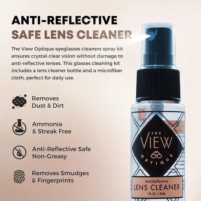 Alt view image 2 of 7 - Eyeglass Cleaner Kit (1) 1 oz Lens Cleaner Spray & (1) Microfiber Cloth with Pre-Moistened Lens Cleaning Wipes for Glasses, Screens & Sunglasses (26 Count)