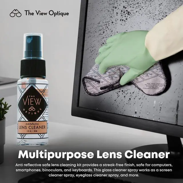 Alt view image 4 of 7 - Eyeglass Cleaner Kit (1) 1 oz Lens Cleaner Spray & (1) Microfiber Cloth with Pre-Moistened Lens Cleaning Wipes for Glasses, Screens & Sunglasses (26 Count)