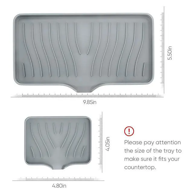 Alt view image 7 of 7 - Kitchen Sink Tray,Self Draining Kitchen Soap Tray Soap Holder Silicone Sponge Holder for Kitchen Sink,Kitchen Bathroom Sink Caddy Sink Organizer for Sponge,Soap Dispenser,Dish Scrubber,Palm Brush