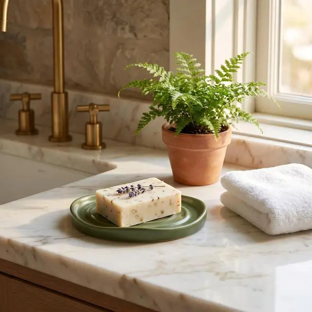 Alt view image 6 of 6 - Soap Dish with Swirl Grooves, Easy to Clean Soap Holder, Soap Saver Tray for Bathroom, Kitchen & Shower (Green)