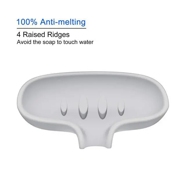 Alt view image 4 of 7 - Soap Dish for Bathroom,Bar Soap Holder for Shower,2 Pack Grey