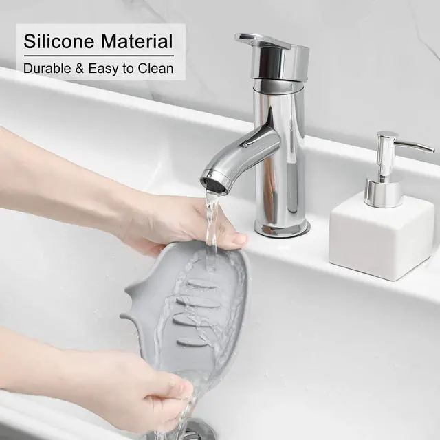 Alt view image 5 of 7 - Soap Dish for Bathroom,Bar Soap Holder for Shower,2 Pack Grey