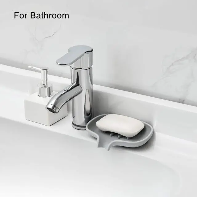 Alt view image 6 of 7 - Soap Dish for Bathroom,Bar Soap Holder for Shower,2 Pack Grey
