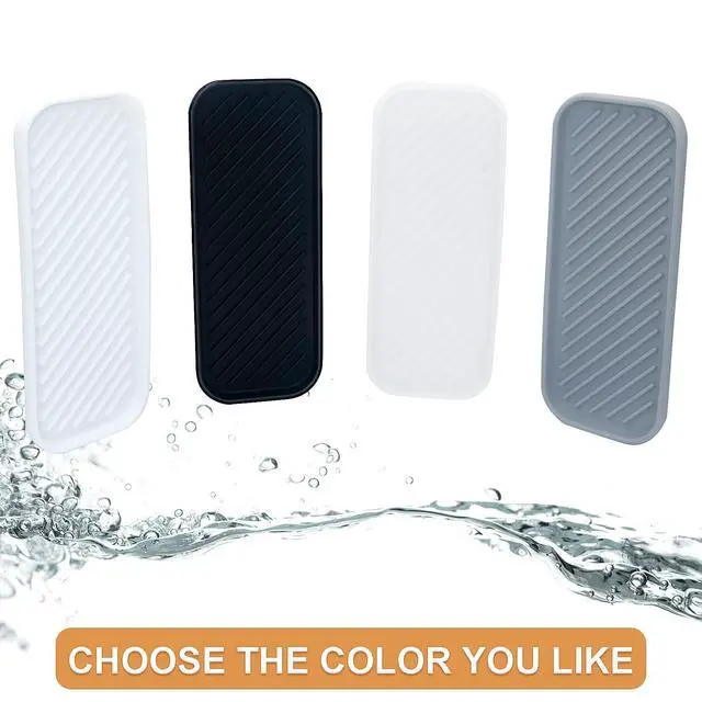 Alt view image 5 of 7 - Silicone Organizer Tray, Soap and Sponge Holder for Kitchen Sink, Bathroom - Storage Tray for Dish Brush, Soap Dispenser, Dishwashing Accessories- 2 Pack (White)