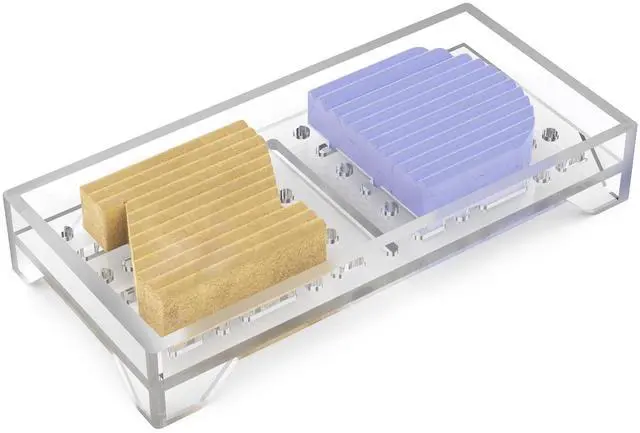Main image of Self Draining Soap Dish, Acrylic Bar Holder, Bathroom Kitchen, Clear
