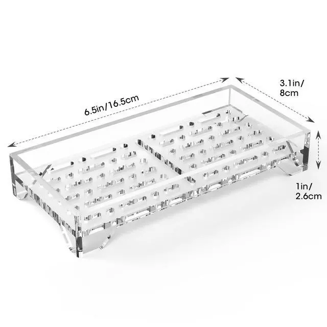 Alt view image 7 of 7 - Self Draining Soap Dish, Acrylic Bar Holder, Bathroom Kitchen, Clear