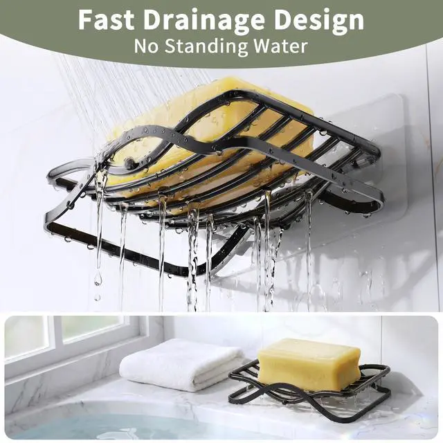 Alt view image 4 of 7 - Self Draining Bar Soap Dish Holder for Shower