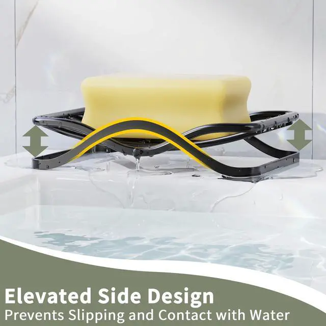Alt view image 5 of 7 - Self Draining Bar Soap Dish Holder for Shower