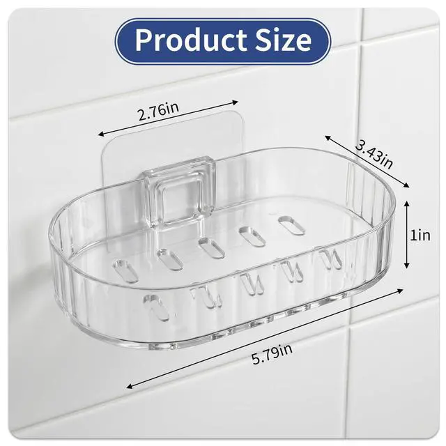 Alt view image 7 of 7 - Shower Caddy Compatible with Kitsch Shampoo Self-Draining Shampoo Bar Holder & Shower Shelves for Conditioner Bars & Soap Wall Mount or Free-Standing Organizer (2 Pack)