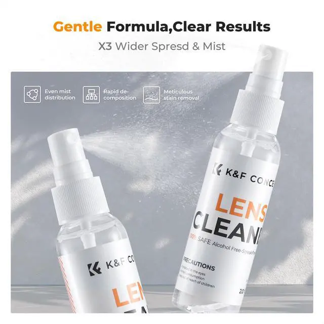 Alt view image 3 of 7 - Lens Cleaner Spray Kit,Microfiber CleaningCloth,Glasses Cleaner