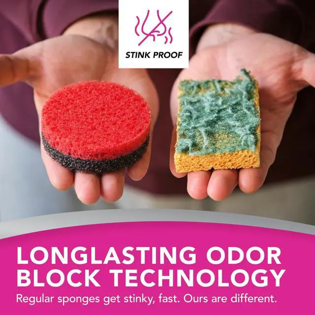 Alt view image 5 of 7 - Multi-Surface Dual Action Sponges, Non-Scratch Scrub & Shine for Dishes, Cooktops, Stainless Steel, Glass, Granite, & More - Durable Kitchen Cleaning Sponges, 4 Sponges