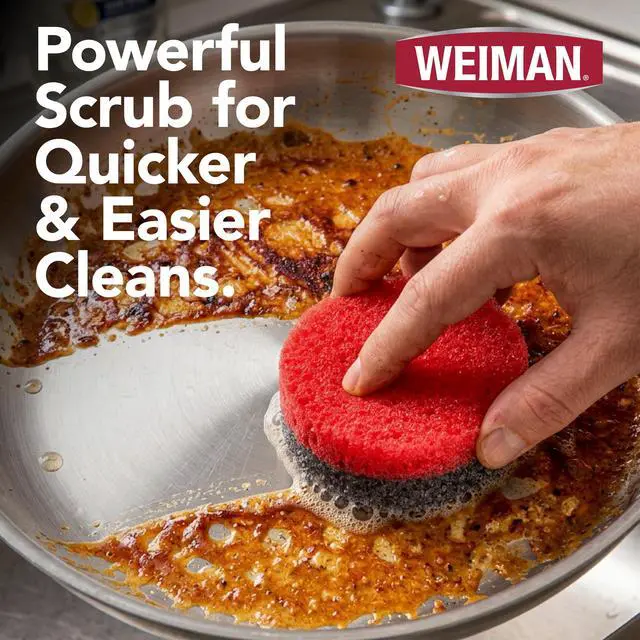 Alt view image 7 of 7 - Multi-Surface Dual Action Sponges, Non-Scratch Scrub & Shine for Dishes, Cooktops, Stainless Steel, Glass, Granite, & More - Durable Kitchen Cleaning Sponges, 4 Sponges