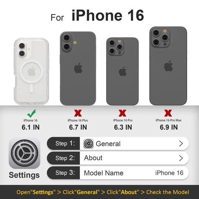 Alt view image 2 of 6 - for iPhone 16 Case, Compatible with MagSafe, Durable Dual Layer Transparent Magnetic Phone Cases, Heavy Duty Shockproof and Anti-Drop Protective Cover for iPhone 16, 6.1'', Clear