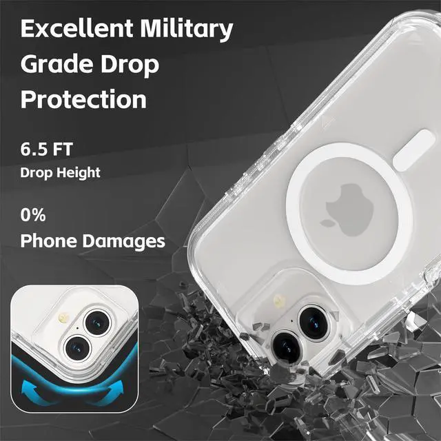 Alt view image 5 of 6 - for iPhone 16 Case, Compatible with MagSafe, Durable Dual Layer Transparent Magnetic Phone Cases, Heavy Duty Shockproof and Anti-Drop Protective Cover for iPhone 16, 6.1'', Clear