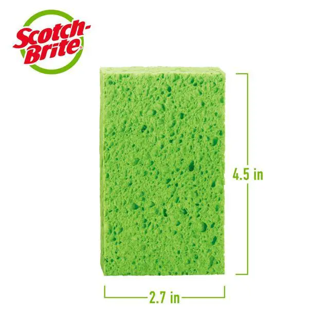 Alt view image 2 of 7 - Multi-Purpose Kitchen Sponges, 16 Total (4 Packs of 4), Highly Absorbent Non-Scratch Dish Sponges, Plant-Based Fibers, Dishwasher-Safe, Americas #1 Sponge Brand