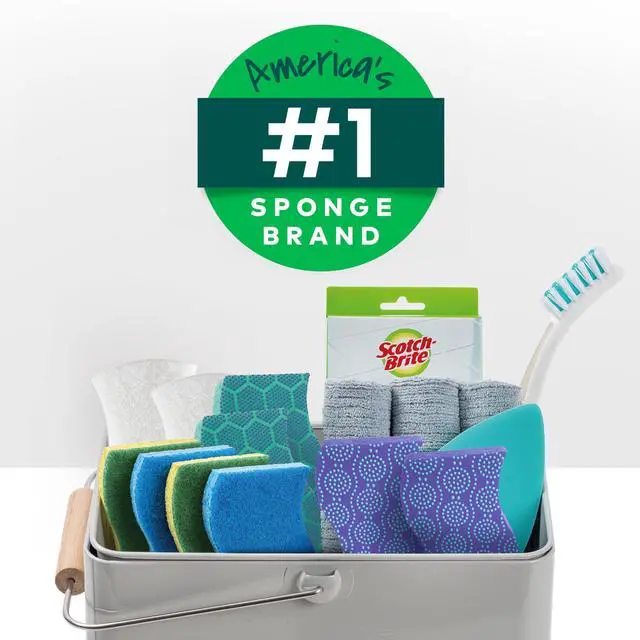Alt view image 4 of 7 - Multi-Purpose Kitchen Sponges, 16 Total (4 Packs of 4), Highly Absorbent Non-Scratch Dish Sponges, Plant-Based Fibers, Dishwasher-Safe, Americas #1 Sponge Brand