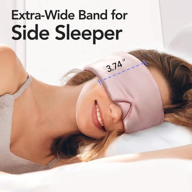 Alt view image 6 of 7 - Silk Sleep Mask for Side Sleeper, Travel, Airplane, Office, Pink