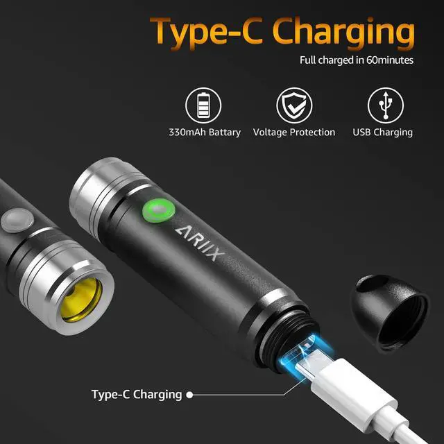 Alt view image 3 of 6 - Super Bright Outdoor EDC Mini Keychain Led Flashlight High 650 Lumens,Waterproof Rechargable Small Torch for Camping and Emergency,Best Gifts for You