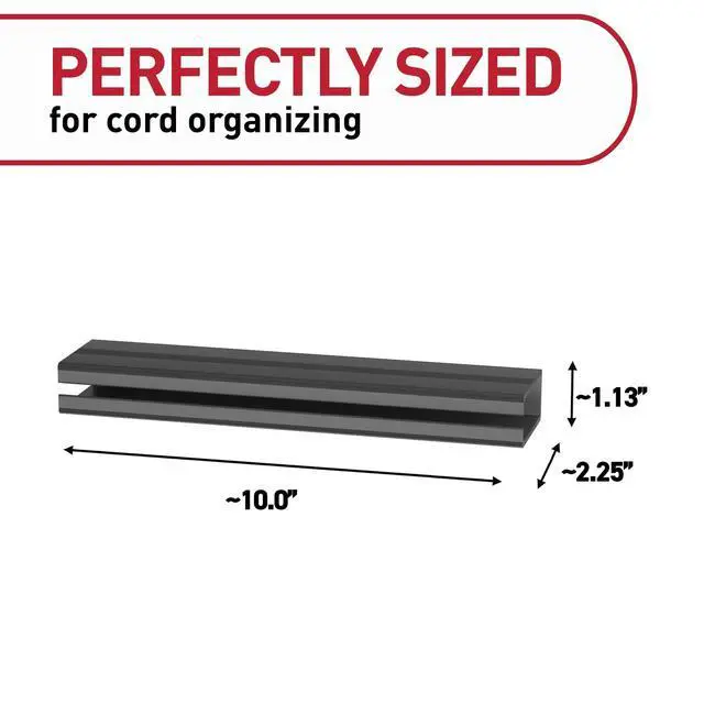 Alt view image 2 of 7 - Cord Organizer Channel, Black, 1 Channel, 8 Large Strips