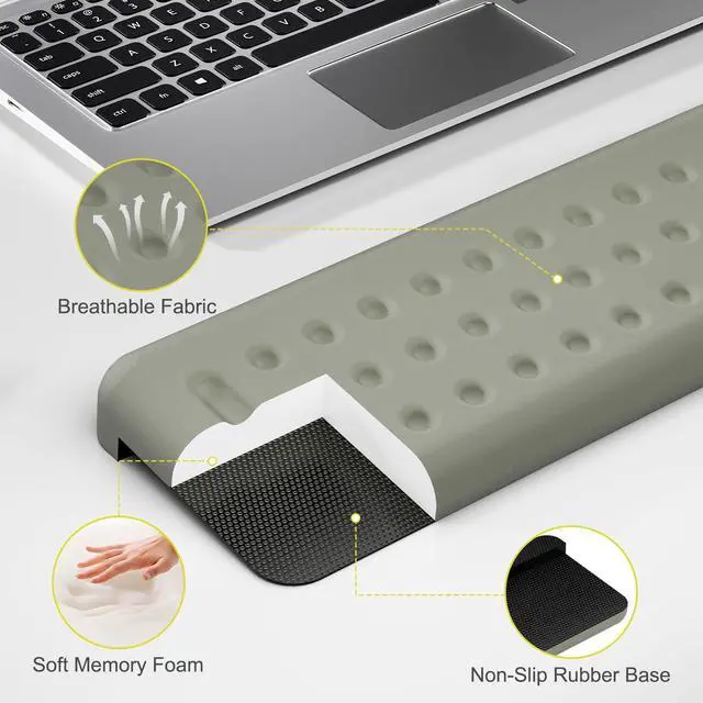 Alt view image 4 of 7 - L-Shaped Desk Elbow Pads for Desk, Grey Memory Foam Arm Rest