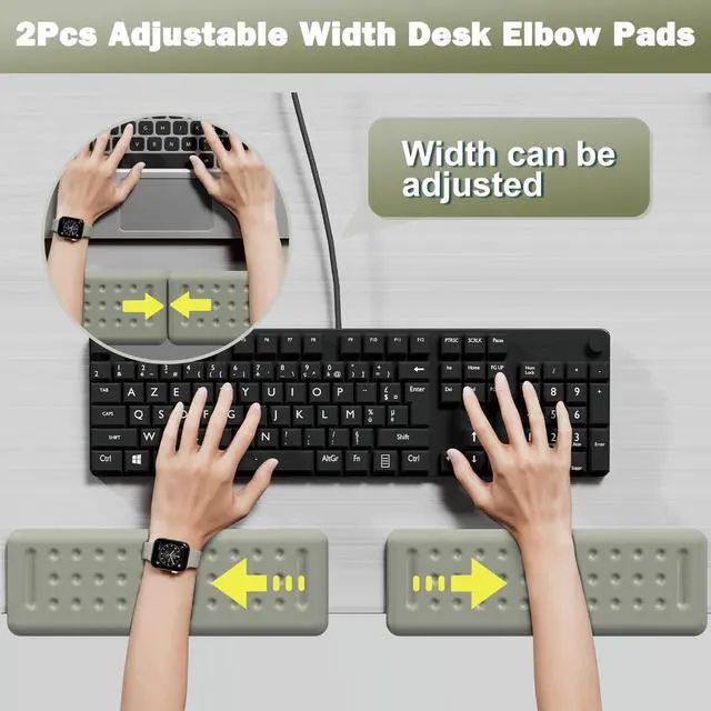 Alt view image 5 of 7 - L-Shaped Desk Elbow Pads for Desk, Grey Memory Foam Arm Rest