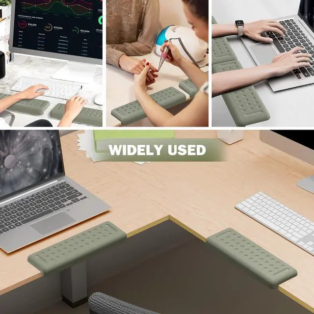 Alt view image 7 of 7 - L-Shaped Desk Elbow Pads for Desk, Grey Memory Foam Arm Rest