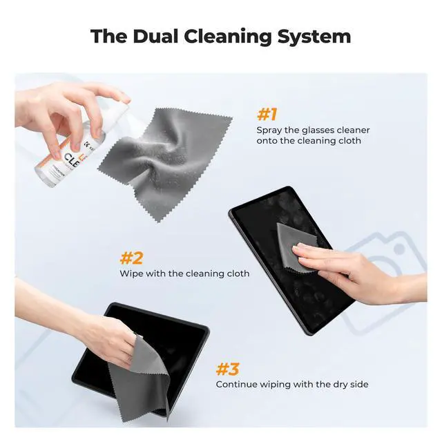 Alt view image 7 of 7 - Cleaner Spray Kit,with Microfiber Cloth X3,Glasses Cleaner X3