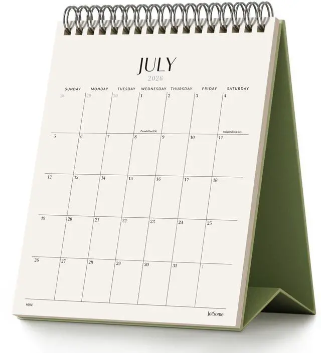 Main image of Desk Calendar 2026-2027, Small Standing Flip Desktop Calendar