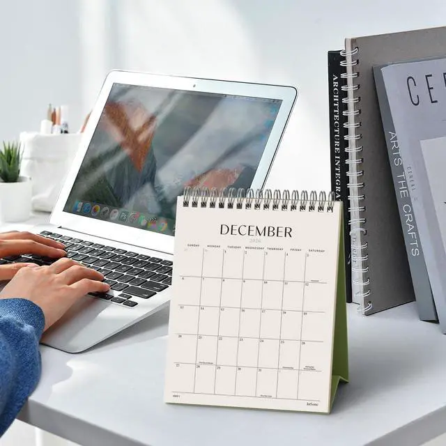 Alt view image 7 of 7 - Desk Calendar 2026-2027, Small Standing Flip Desktop Calendar