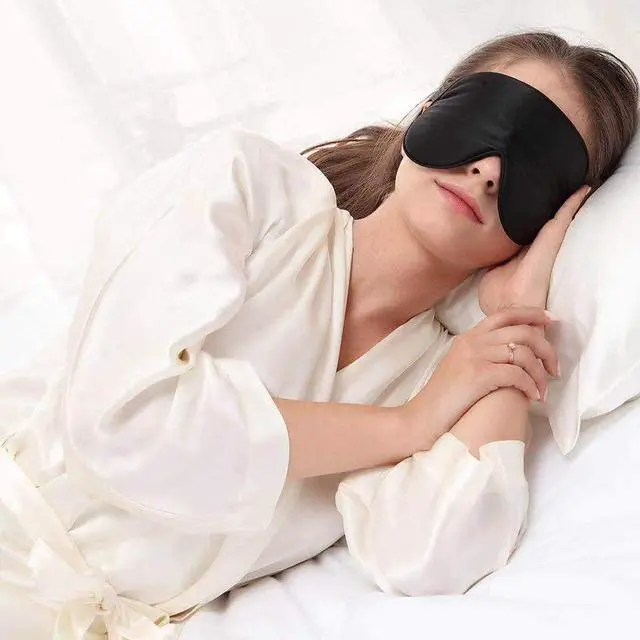 Alt view image 4 of 6 - Mulberry Silk Sleep Mask, Cool and Smooth (Original Black)