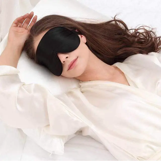 Alt view image 5 of 6 - Mulberry Silk Sleep Mask, Cool and Smooth (Original Black)