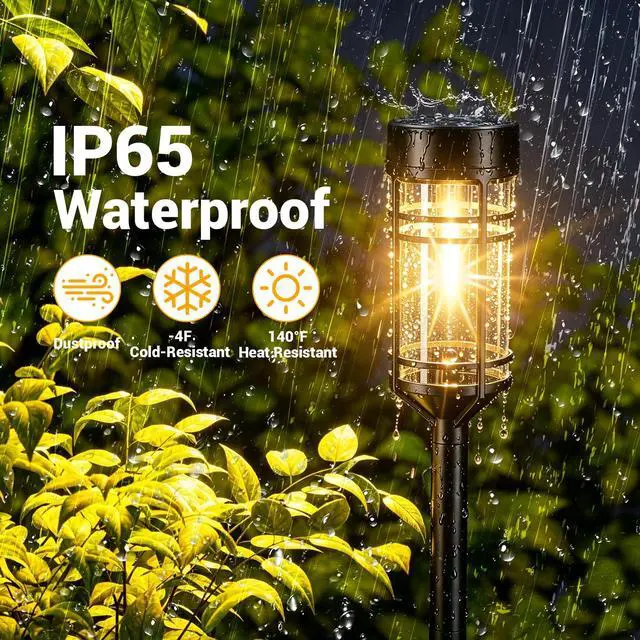 Alt view image 5 of 6 - 2 Pack Solar Garden Lights, Outdoor Bright LED Solar Pathway Lights