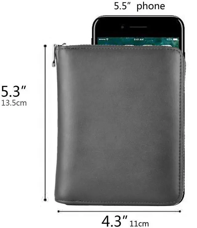 Alt view image 3 of 6 - Genuine Leather Credit Card Holder Case Passport Wallet RFID Blocking (Black)