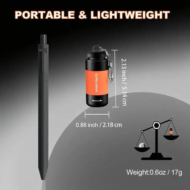Alt view image 2 of 7 - Small Flashlight LED Keychain Flashlight Rechargeable Mini Flashlight for Emergency Colorful Gift for Kids Students(6)