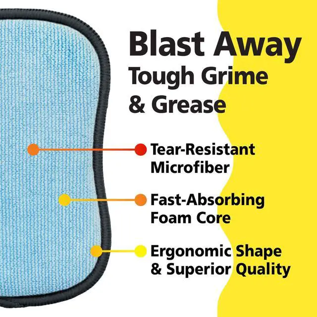 Alt view image 3 of 6 - OriginalPad by Tuff-Scrub, 6-Pack, Microfiber, Multi-Surface, Non-Scratch, Dual-Sided, Scrubber for Dishes, Sinks, Non-Stick Cookware Machine Washable, Durable Kitchen Sponge (Large)