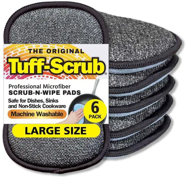 Main image of OriginalPad by Tuff-Scrub, 6-Pack, Microfiber, Multi-Surface, Non-Scratch, Dual-Sided, Scrubber for Dishes, Sinks, Non-Stick Cookware Machine Washable, Durable Kitchen Sponge (Large)