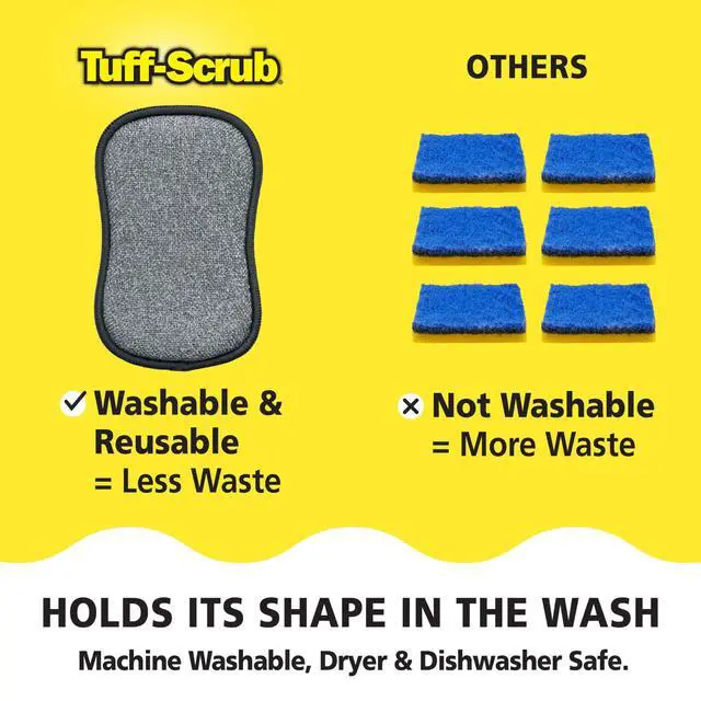 Alt view image 5 of 6 - OriginalPad by Tuff-Scrub, 6-Pack, Microfiber, Multi-Surface, Non-Scratch, Dual-Sided, Scrubber for Dishes, Sinks, Non-Stick Cookware Machine Washable, Durable Kitchen Sponge (Large)
