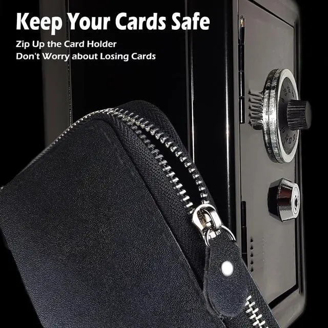 Alt view image 6 of 7 - Card Holder Wallet Genuine Leather Passport Holder 42 Card Slots (Black)